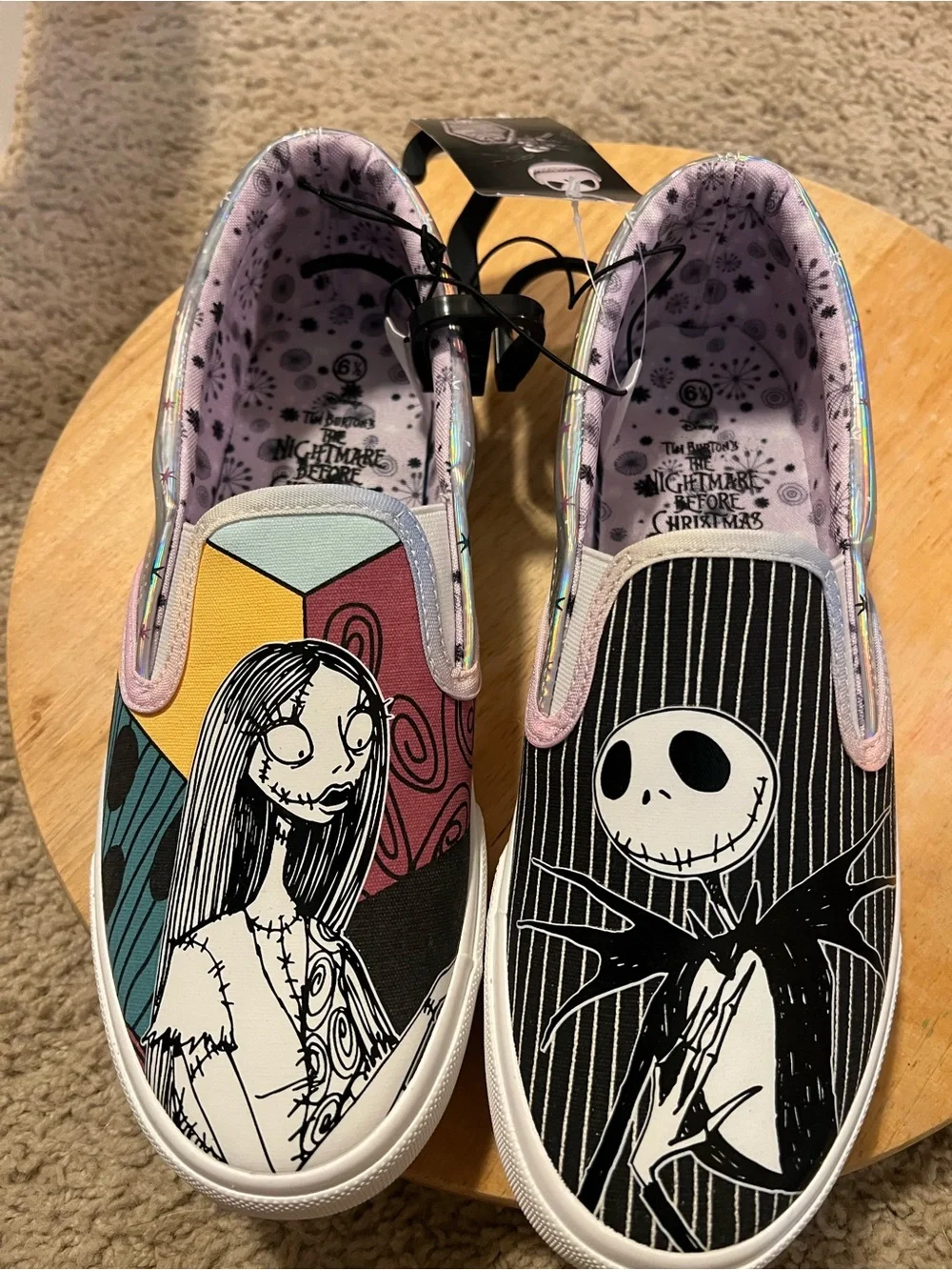 Disney Holographic Pastel Nightmare Before Christmas Slip-On Shoes